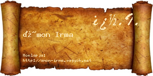 Ámon Irma névjegykártya