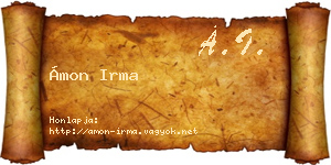 Ámon Irma névjegykártya